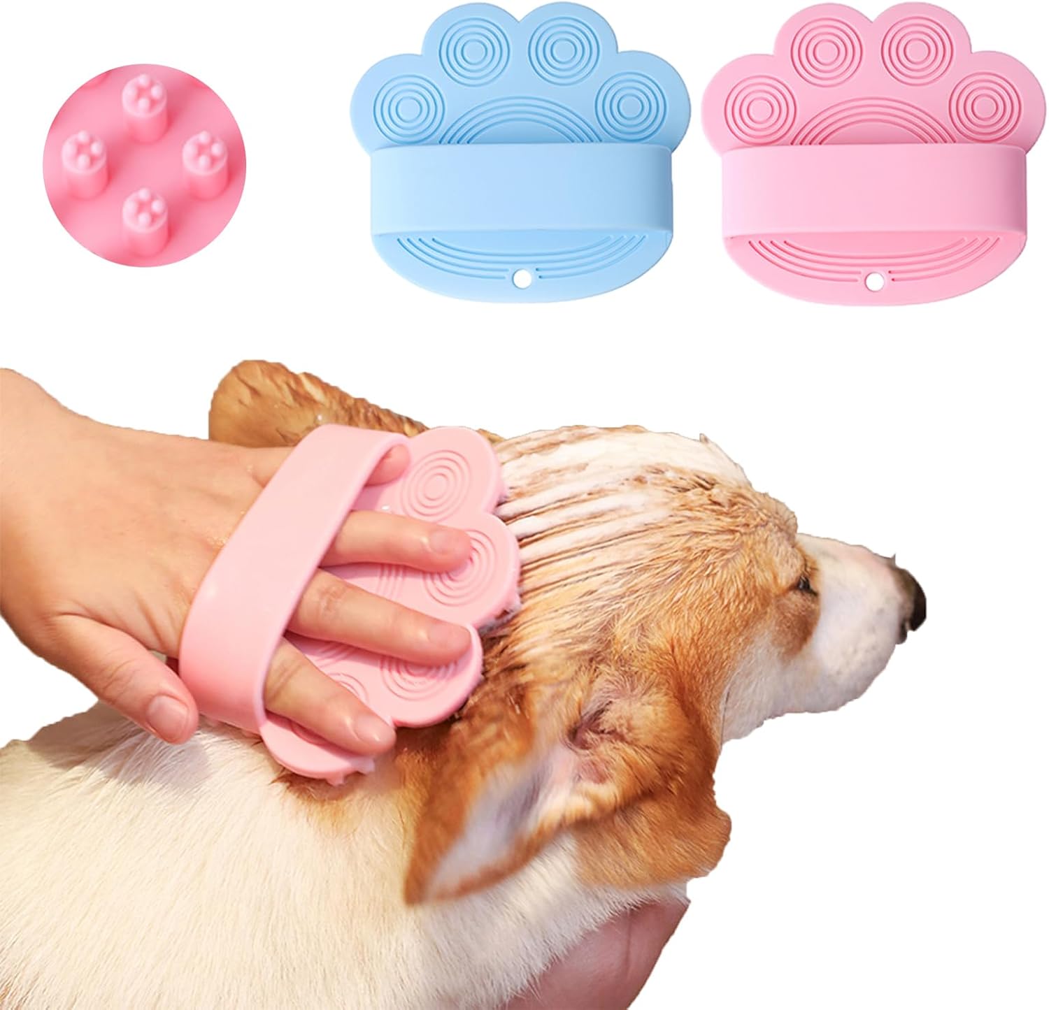 Silicone Pet Bath Brush - Gentle Grooming & Massaging Tool